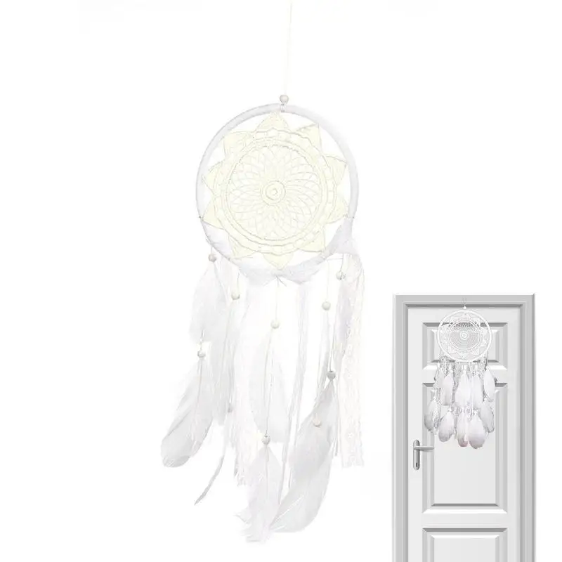 

Mini Handmade DreamCatchers Moon Wind Chimes DreamCatcher Net Hanging Decoration Ornament For Room Car BO