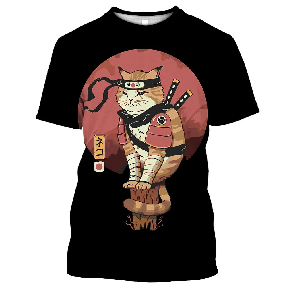 Cartoon Anime Men's T-shirt Japanese Samurai Cat Print New O-Neck Short Sleeve Harajuku Top Casual T Shirt For Men Oversized Tee
Cartoon Anime Men's T-shirt Japanese Samurai Cat Print New O-Neck Short Sleeve Harajuku Top Casual T Shirt For Men Oversized Tee