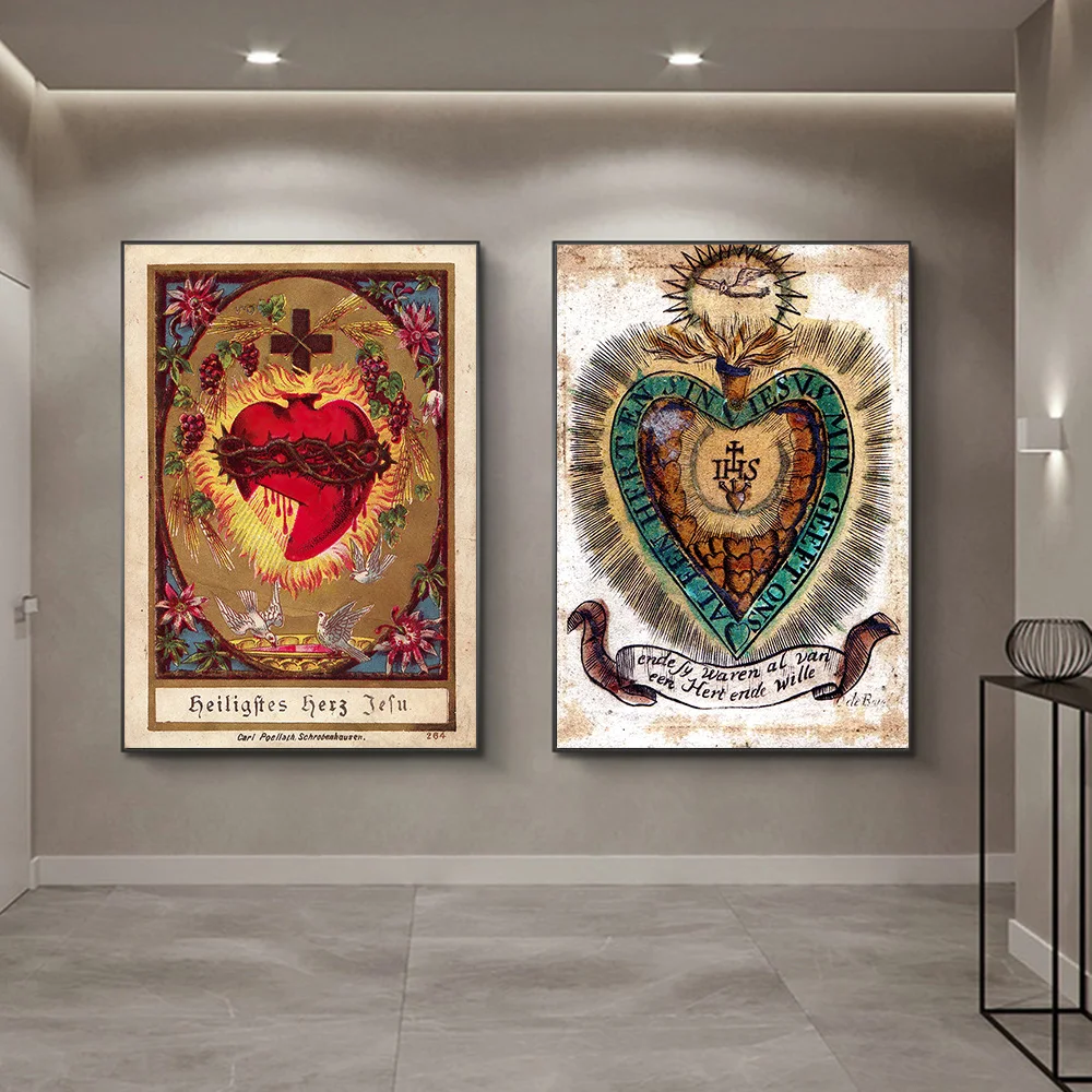 Vintage Sacred Heart of Jesus Art Prints Poster Abstract Religion Canvas Painting Retro Wall Picture Home Decoration Cuadros
Vintage Sacred Heart of Jesus Art Prints Poster Abstract Religion Canvas Painting Retro Wall Picture Home Decoration Cuadros