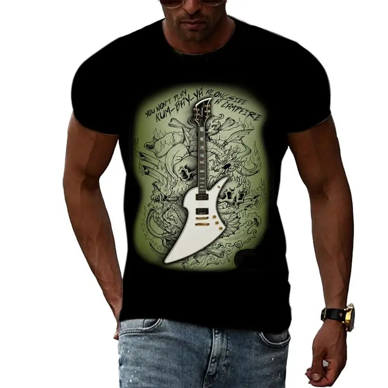 Футболка мужская с 3D принтом музыкальной гитары, модная повседневная тенниска в стиле хип-хоп, крутая индивидуальная майка унисекс с коротким рукавом, лето 2023
Футболка мужская с 3D принтом музыкальной гитары, модная повседневная тенниска в стиле хип-хоп, крутая индивидуальная майка унисекс с коротким рукавом, лето 2023