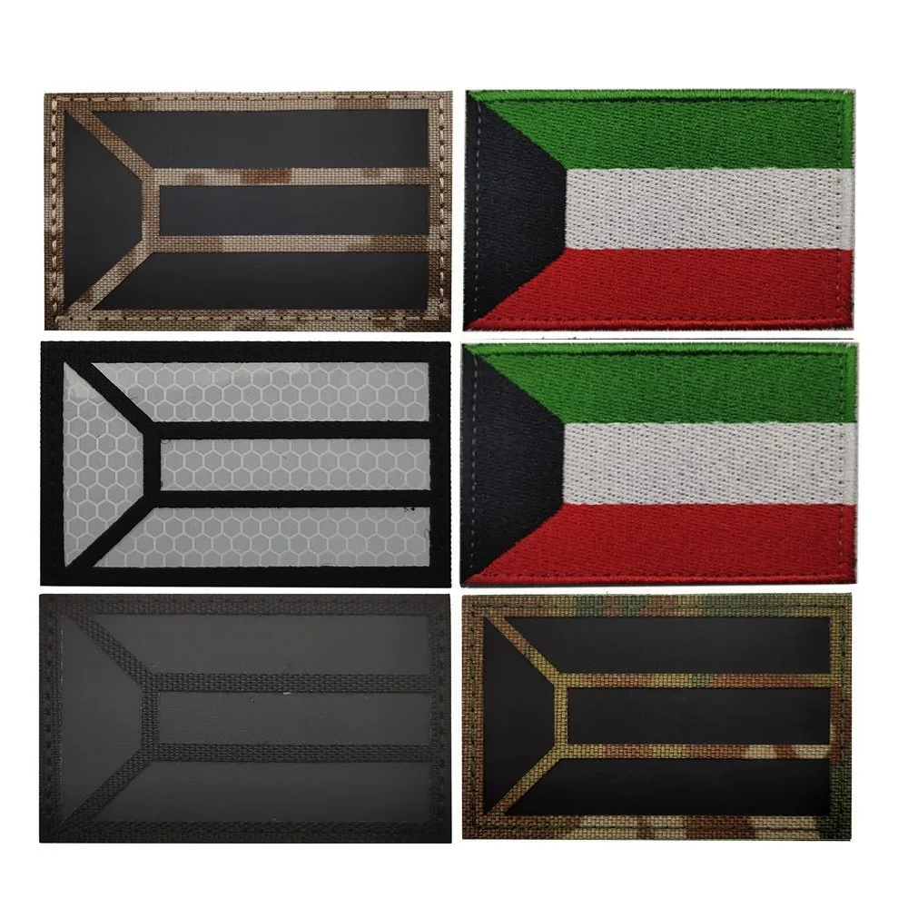IR Hook and Loop Patches for Clothing Kuwait Flag Reflective Armband Sticker Tactical Morale Badge on Backpack Embroidered Patch
IR Hook and Loop Patches for Clothing Kuwait Flag Reflective Armband Sticker Tactical Morale Badge on Backpack Embroidered Patch