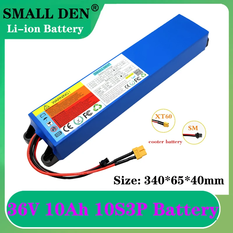 

36V 10Ah 18650 Rechargeable lithium Battery pack 10S3P 500W High power for Modified Bikes Scooter electric bicycle With BMS XT60