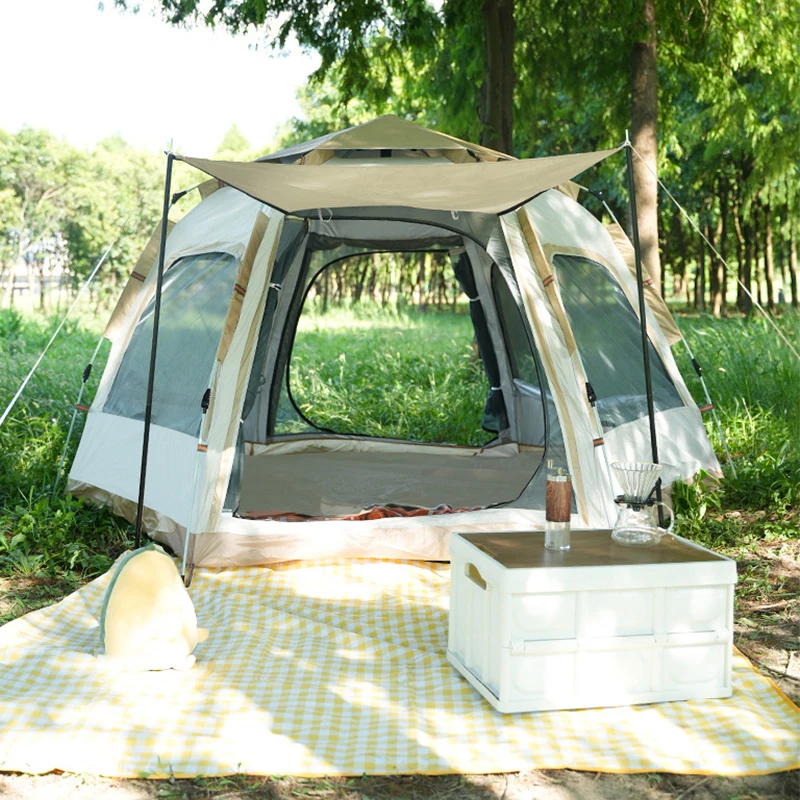 Семейная Палатка для кемпинга на открытом воздухе, полностью автоматическая скорость, складной тент, шестигранный утолщенный непромокаемый рюкзак Rainfly, палатка
Семейная Палатка для кемпинга на открытом воздухе, полностью автоматическая скорость, складной тент, шестигранный утолщенный непромокаемый рюкзак Rainfly, палатка