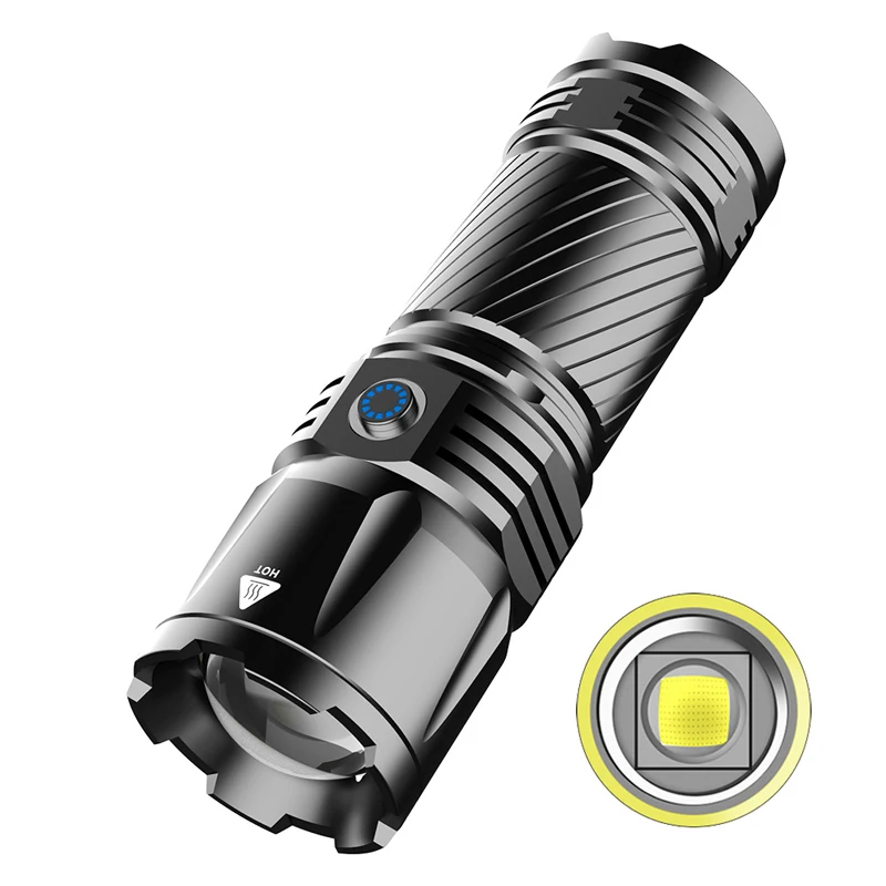 5000 Meters Long Throw White LED Wick Tactical Flashlight Super Brightness Type- C USB Rechargeable Searching Spotlights Lamp
5000 Meters Long Throw White LED Wick Tactical Flashlight Super Brightness Type- C USB Rechargeable Searching Spotlights Lamp