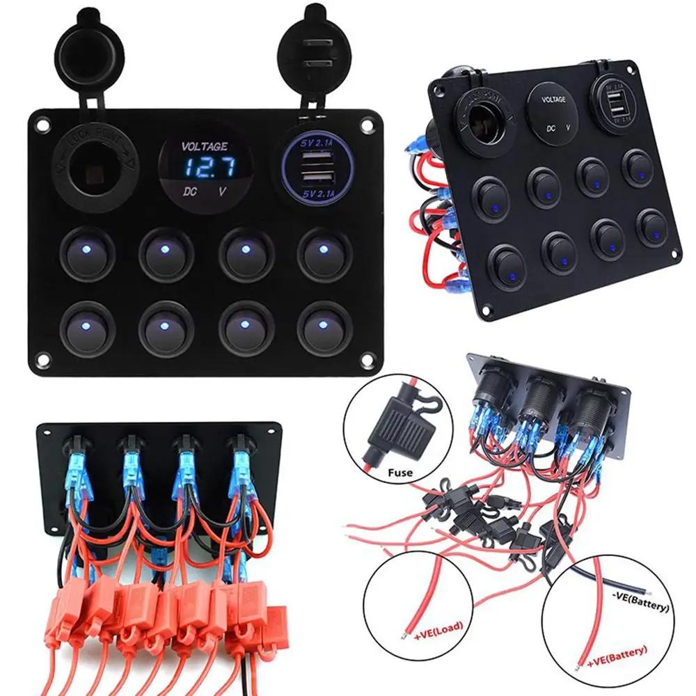 Цифровой вольтметр Marine Boat для автомобиля RV 8 Gang 12V/24V двойной USB порт светодиодный клавишный выключатель панель автоматический выключатель
Цифровой вольтметр Marine Boat для автомобиля RV 8 Gang 12V/24V двойной USB порт светодиодный клавишный выключатель панель автоматический выключатель