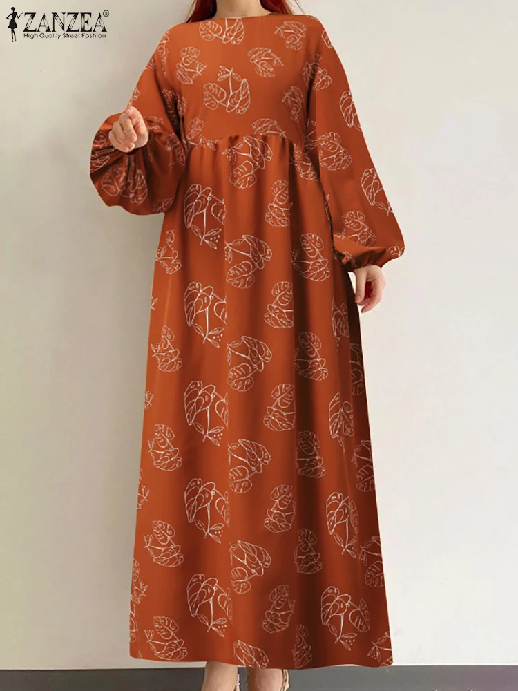 Платье ZANZEA женское длинное с круглым вырезом и пышными рукавами
Платье ZANZEA женское длинное с круглым вырезом и пышными рукавами