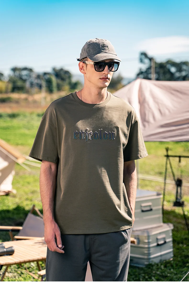 Мужская хлопковая футболка с коротким рукавом и принтом букв
Мужская хлопковая футболка с коротким рукавом и принтом букв