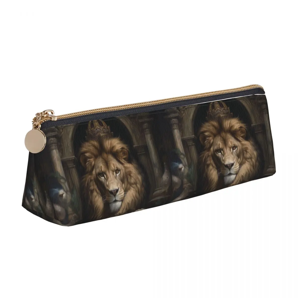 Lion Triangle Pencil Case Mystic Victorian Style Cool Zipper Pencil Box Teens Elementary School Leather Pen Bag 
Lion Triangle Pencil Case Mystic Victorian Style Cool Zipper Pencil Box Teens Elementary School Leather Pen Bag