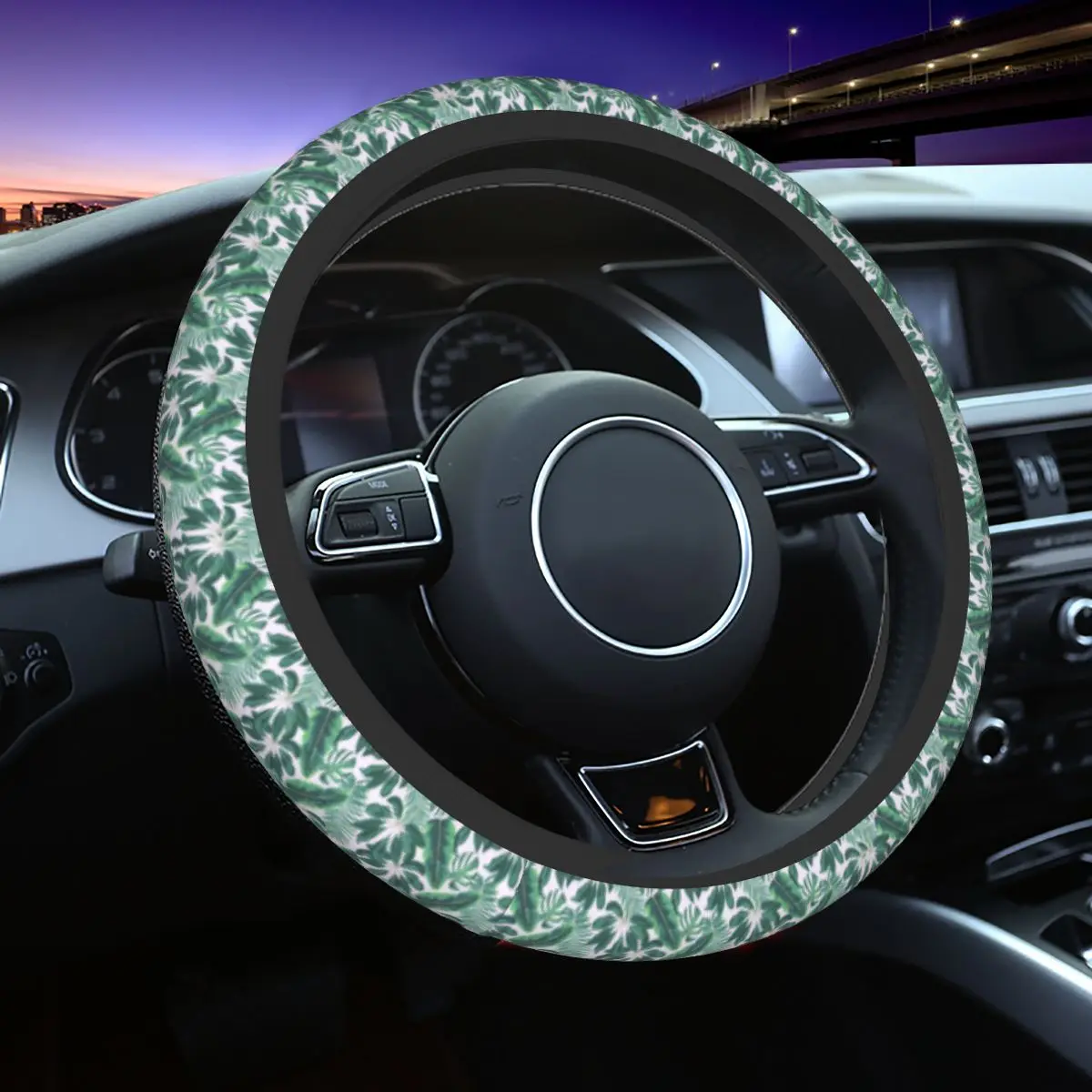 Green Tropical Leaves Plantain Leaf Steering Wheel Cover Unisex Steering Wheel Protector Universal Fit 15 inch Car Accessories
Green Tropical Leaves Plantain Leaf Steering Wheel Cover Unisex Steering Wheel Protector Universal Fit 15 inch Car Accessories