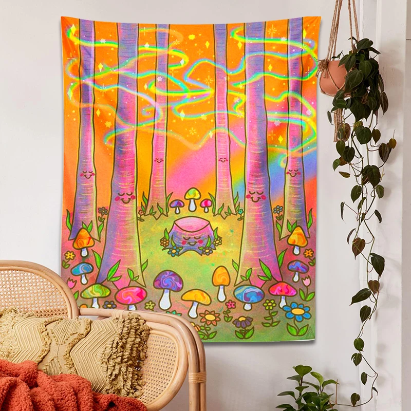 Color cute mushroom forest Tapestry sunshine rainbow Cartoon Boho Decoration Home for Living Room Kids Room Bedroom Wall Art
Color cute mushroom forest Tapestry sunshine rainbow Cartoon Boho Decoration Home for Living Room Kids Room Bedroom Wall Art