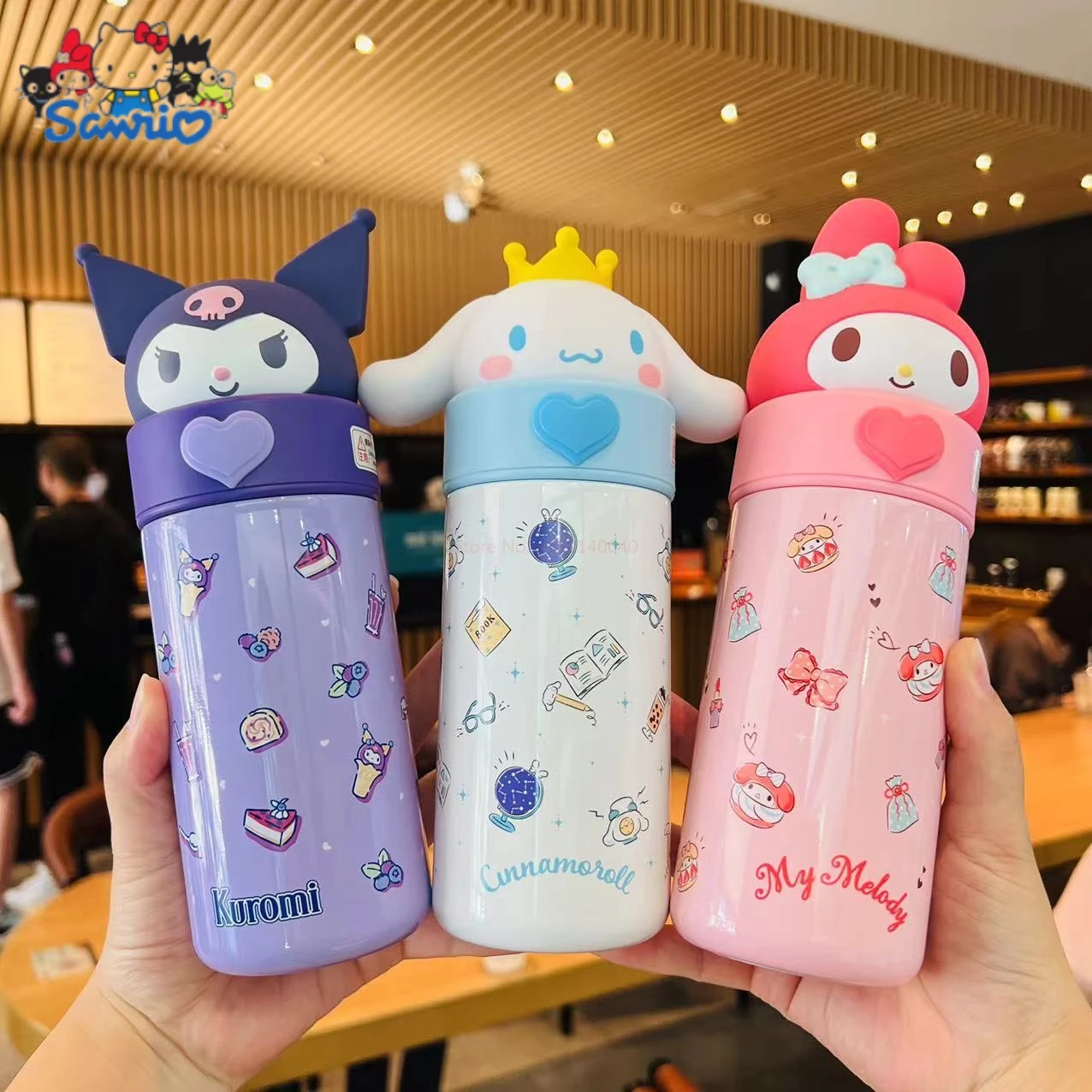 

Kuromi 316 Stainless Steel Thermos Cup Portable Kettle Sanrio Cartoon Student Children's Hot Water Cup Melody Vacuum Flasks Gift