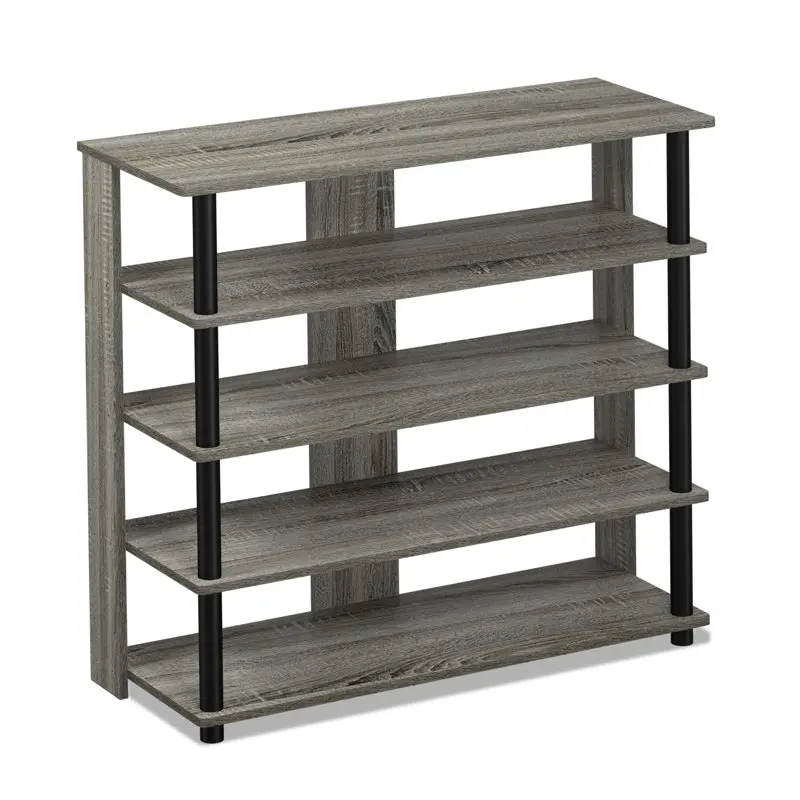 5-Tier Turn-N-Tube Wide , Metal and Wood, Gray and Black Shoe Shelf Living Room Furniture
5-Tier Turn-N-Tube Wide , Metal and Wood, Gray and Black Shoe Shelf Living Room Furniture