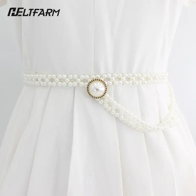 Europe And The United States Pearl Belt Girl Pearl Flower Rhinestone Adornment Elastic Waist Chain With White Dress 1pcs
Europe And The United States Pearl Belt Girl Pearl Flower Rhinestone Adornment Elastic Waist Chain With White Dress 1pcs