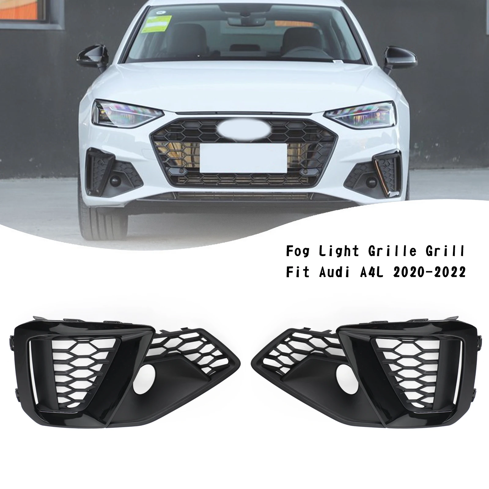 Areyoursohp Pair Front Left Right Bumper Fog Light Grille Grill Fit For Audi A4L 2020 2021 2022 8WD807681M 8WD807682M Car Parts 
Areyoursohp Pair Front Left Right Bumper Fog Light Grille Grill Fit For Audi A4L 2020 2021 2022 8WD807681M 8WD807682M Car Parts