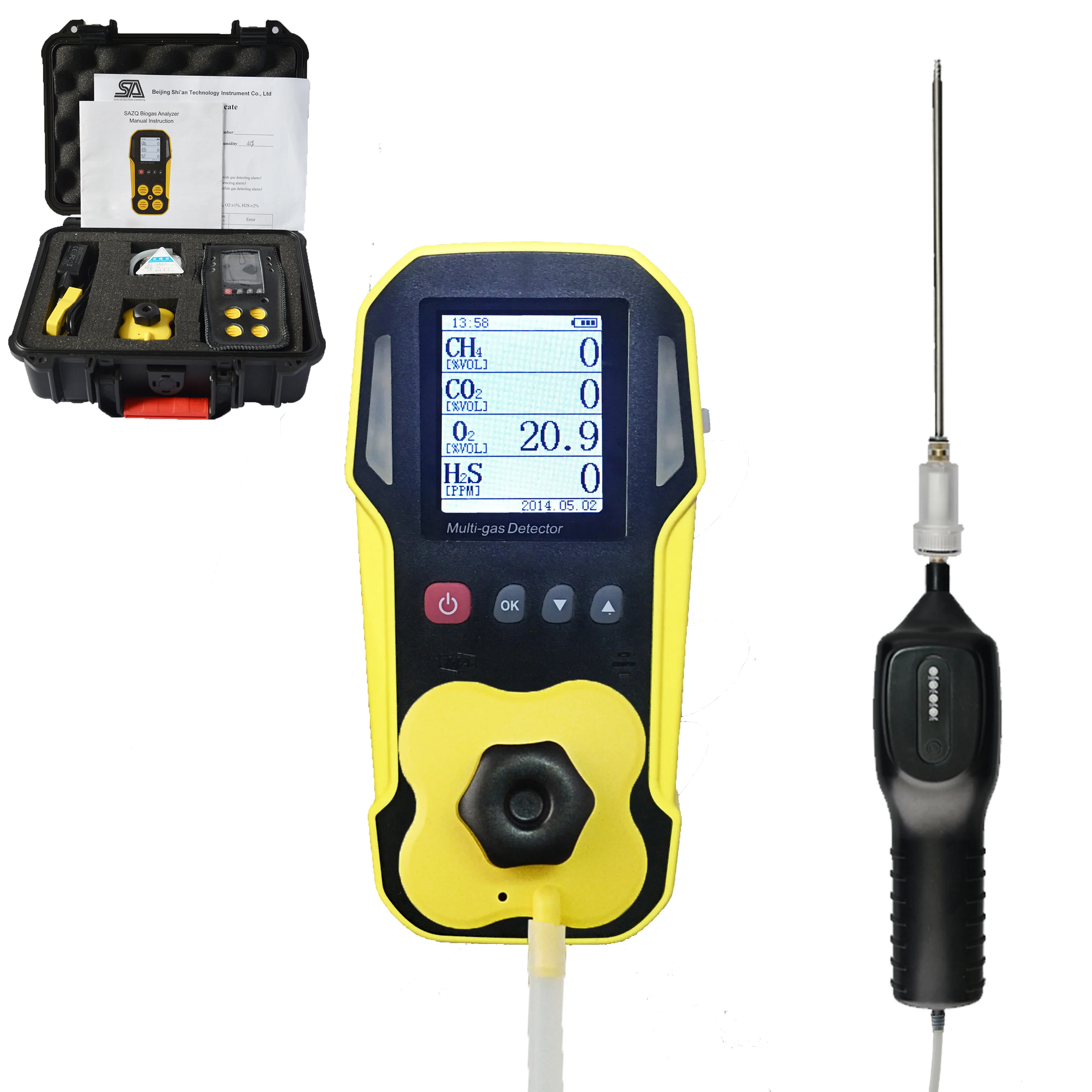 Portable Methane Biogas Monitor for CH4 CO2 H2S O2 with UK sensor Portable Biogas Analyzer
Portable Methane Biogas Monitor for CH4 CO2 H2S O2 with UK sensor Portable Biogas Analyzer