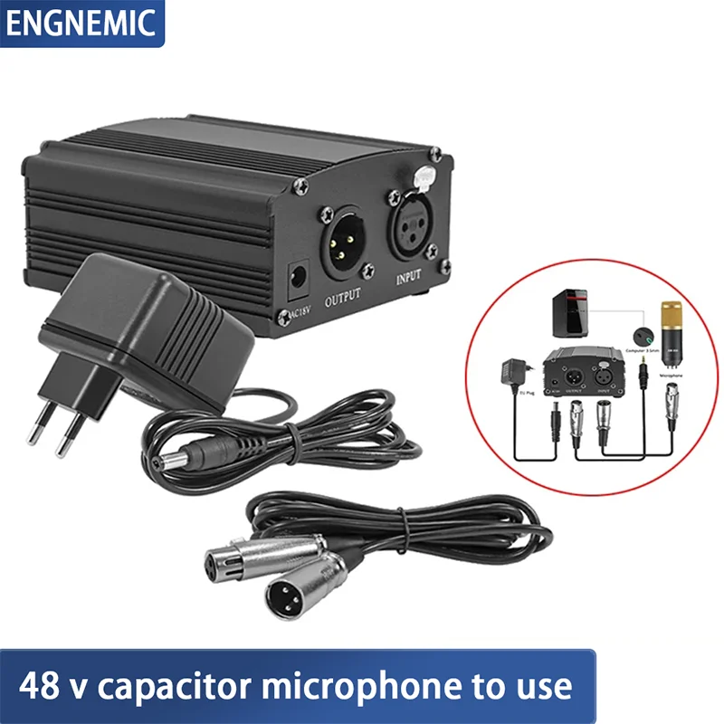 Phantom power 48v with xlr audio cable、for karaoke music recording、bm800、condenser microphone equipment、usb、micro phantom power
Phantom power 48v with xlr audio cable、for karaoke music recording、bm800、condenser microphone equipment、usb、micro phantom power