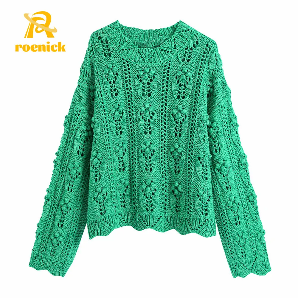 ROENICK Women Fashion POMPOMS Hollow Out Sweaters Female O-Neck Long Sleeve Cropped Knitted Tops Vintage Chic Pullovers Jumpers
ROENICK Women Fashion POMPOMS Hollow Out Sweaters Female O-Neck Long Sleeve Cropped Knitted Tops Vintage Chic Pullovers Jumpers