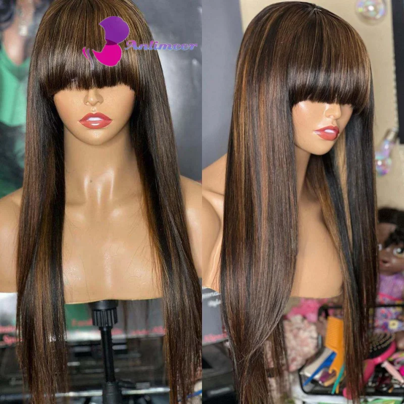 Silk Straight Wig Highlight Brown Fake Scalp Wig Silk Base Human Hair Wigs With Bangs Human Hair Replacement Wigs for Women
Silk Straight Wig Highlight Brown Fake Scalp Wig Silk Base Human Hair Wigs With Bangs Human Hair Replacement Wigs for Women