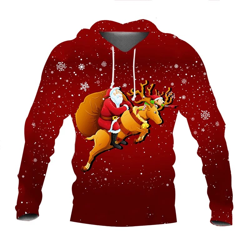 Merry Christmas Santa Claus and Elk Pattern Men and Women's Hoodies Spring and Autumn Casual Sweater Vintage Red Long Sleeve
Merry Christmas Santa Claus and Elk Pattern Men and Women's Hoodies Spring and Autumn Casual Sweater Vintage Red Long Sleeve