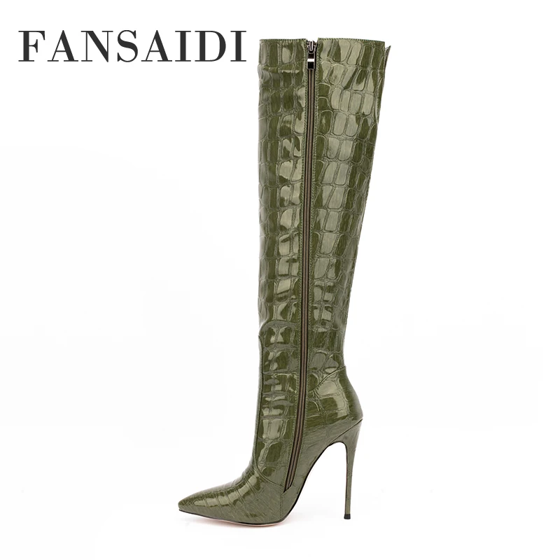 FANSAIDI 2022 Winter Clear Heels Fashion Women's Shoes Pointed Toe Stilettos Heels Green Knee Hight BootsSexy New 40 41 42 43 44
FANSAIDI 2022 Winter Clear Heels Fashion Women's Shoes Pointed Toe Stilettos Heels Green Knee Hight BootsSexy New 40 41 42 43 44