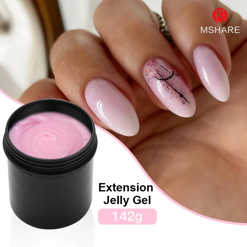 

MSHARE Milky Jelly Gel Builder Nail Extension Gel Cream Clear Pink Nails UV LED Soak Off Gel 150ml Hard Gels