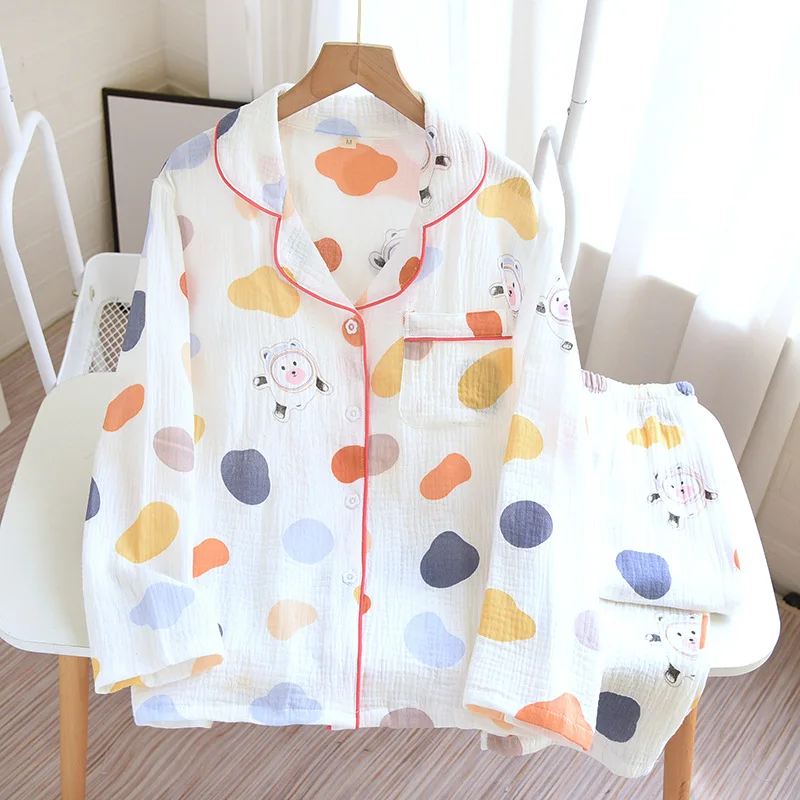 Summer New Ice Doll Crepe Pajamas Ladies Loose and Comfortable Home Clothes Spring and Autumn Cotton Long-sleeved Pajamas Set
Summer New Ice Doll Crepe Pajamas Ladies Loose and Comfortable Home Clothes Spring and Autumn Cotton Long-sleeved Pajamas Set