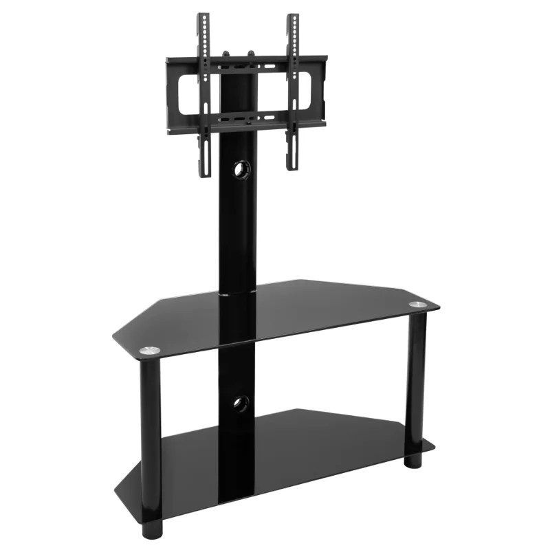 

Mount-It! Floor TV Stand with Swivel Mount and Tempered Glass Shelves, Fits 32"-55" TV's