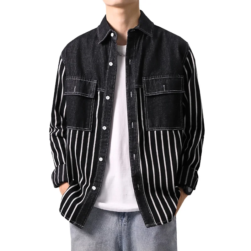 Men's Shirt Long Sleeve Stripe Shirts Mens Dress Shirt Brand Casual Denim Style Checks Loose Jeans Cowboy Shirts
Men's Shirt Long Sleeve Stripe Shirts Mens Dress Shirt Brand Casual Denim Style Checks Loose Jeans Cowboy Shirts