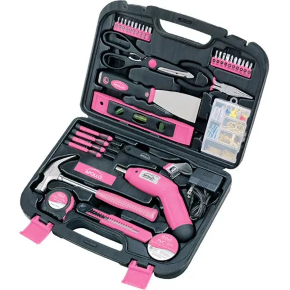 135-Piece Household Tool Set including 3.6v Cordless Screwdriver, Pink Free Shipping
135-Piece Household Tool Set including 3.6v Cordless Screwdriver, Pink Free Shipping