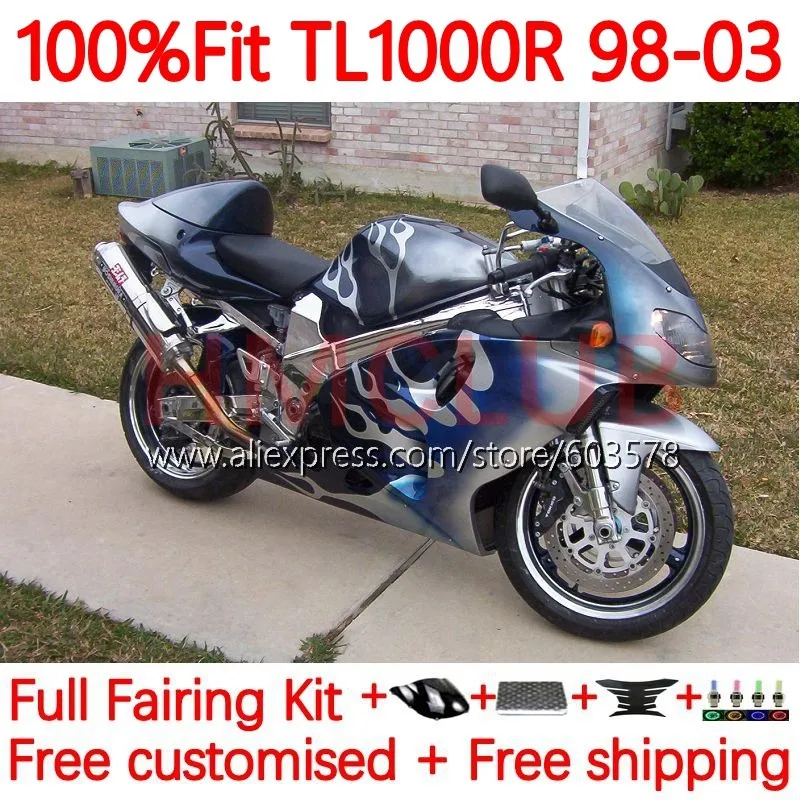 TL1000 For SUZUKI SRAD TL 1000 R 1000R 98 99 01 02 03 TL1000R 1998 2000 2001 2002 2003 Injection Fairings 103No.163 blue flames
TL1000 For SUZUKI SRAD TL 1000 R 1000R 98 99 01 02 03 TL1000R 1998 2000 2001 2002 2003 Injection Fairings 103No.163 blue flames