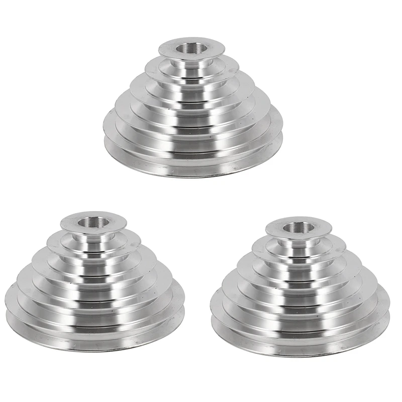 3 Pcs 25Mm Bore Aluminum Pagoda Wheel A Type 5 Step Pagoda Pulley Wheel For V-Belt Timing Belt
3 Pcs 25Mm Bore Aluminum Pagoda Wheel A Type 5 Step Pagoda Pulley Wheel For V-Belt Timing Belt