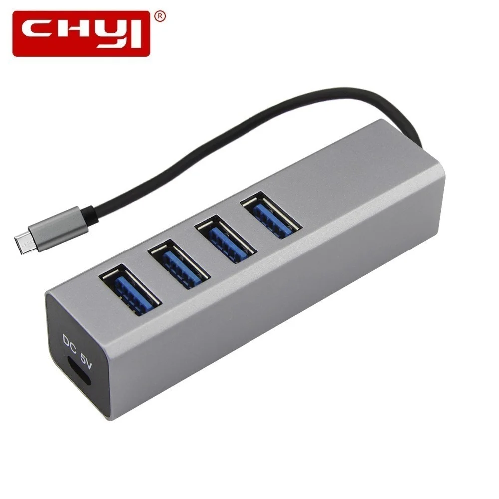 CHYI USB C HUB 4 Ports USB 3.0 Type C 3.1 HUB Splitter With Micro USB Power Interface For Laptop PC MacBook Computer Accessories
CHYI USB C HUB 4 Ports USB 3.0 Type C 3.1 HUB Splitter With Micro USB Power Interface For Laptop PC MacBook Computer Accessories