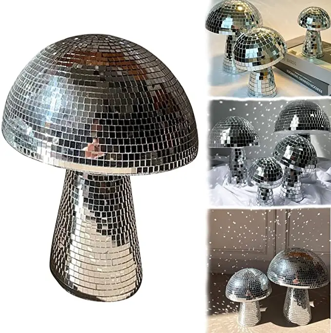 Mushroom Disco Ball, Silver Reflective Mushroom Ornament, Silver Mirror Glitter Ball Home Art Decorations Handicraft Table Decor
Mushroom Disco Ball, Silver Reflective Mushroom Ornament, Silver Mirror Glitter Ball Home Art Decorations Handicraft Table Decor
