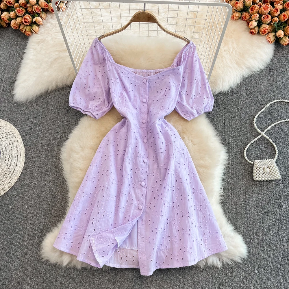 2022 Summer New Super Xiansen Temperament Small Fresh and Sweet Waist Closing Bubble Sleeve Square Neck Hollow Out Dress
2022 Summer New Super Xiansen Temperament Small Fresh and Sweet Waist Closing Bubble Sleeve Square Neck Hollow Out Dress