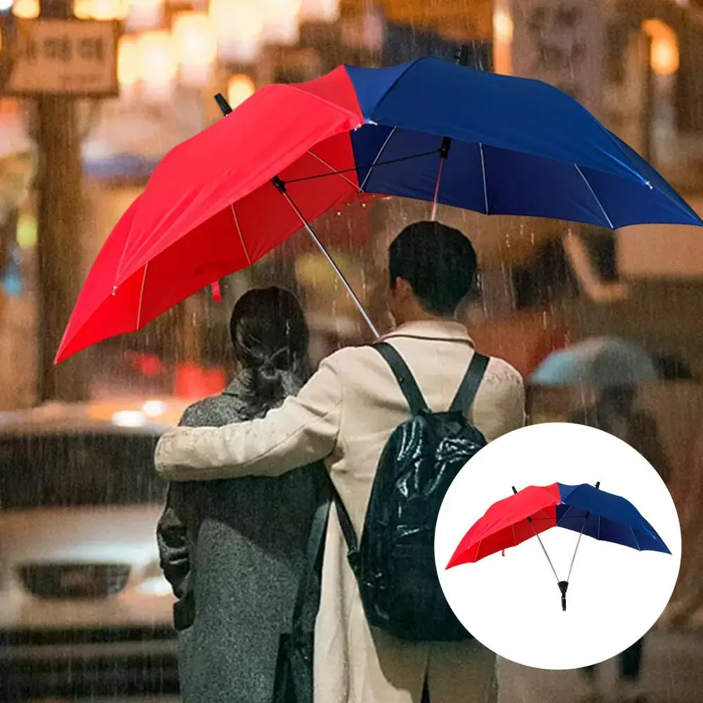 

Couple Windproof Handle Quality Umbrella High Men Business Semi-automatic Woman Umbrella Umbrellas Two-pole Long Rain Sun Gift