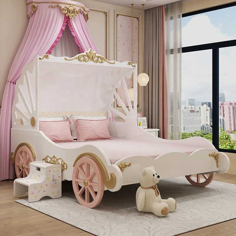 Environmentally Friendly Paint Children's Furniture Pine Color Princess Lathe Solid Wood Lovely Kid Bed
Environmentally Friendly Paint Children's Furniture Pine Color Princess Lathe Solid Wood Lovely Kid Bed