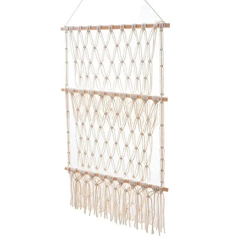 Boho Woven Tapestry Boho Wall Art Storage Rack Hand Woven Hanging Book Rack Tapestry 2 Layer Cotton Rope Storage For Home Decor
Boho Woven Tapestry Boho Wall Art Storage Rack Hand Woven Hanging Book Rack Tapestry 2 Layer Cotton Rope Storage For Home Decor