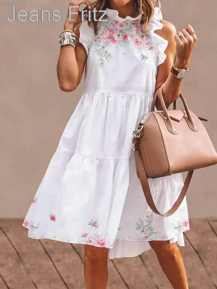 Fashion Summer New Ruffle Stand Collar Floral Print High Waist Dress 2023 New Ladies Elegant Party Wear Beach Dress Vestidos
Fashion Summer New Ruffle Stand Collar Floral Print High Waist Dress 2023 New Ladies Elegant Party Wear Beach Dress Vestidos