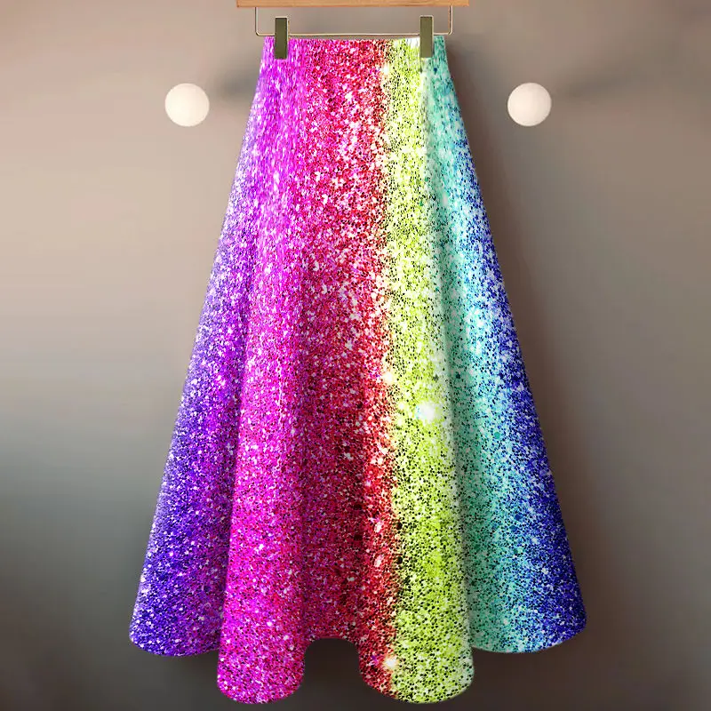 Плиссированная юбка в радужную полоску