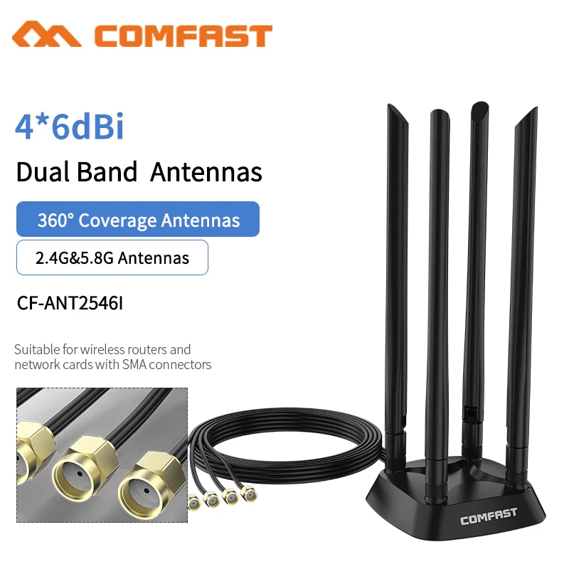 Мощная Двухдиапазонная всенаправленная Базовая антенна с 4 высокими коэффициентами усиления 2,4 + 5 ГГц, 360 градусов, SMA, 1,2 м, для беспроводного...
Мощная Двухдиапазонная всенаправленная Базовая антенна с 4 высокими коэффициентами усиления 2,4 + 5 ГГц, 360 градусов, SMA, 1,2 м, для беспроводного...