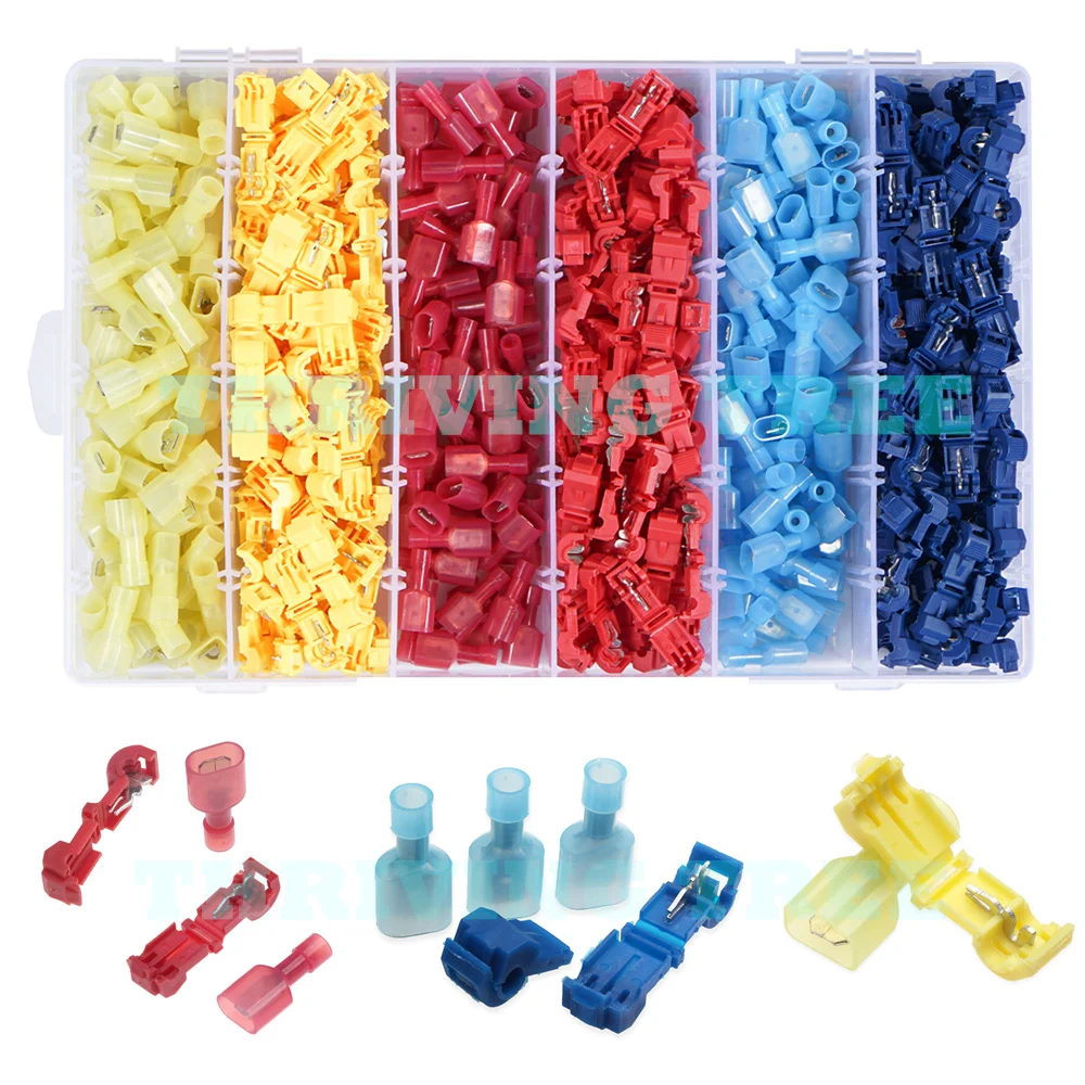 120/480Pcs T-Tap Wire Connectors, Self-Stripping Quick Splice Electrical Wire Terminals, Male Quick Disconnect Spade Terminals
120/480Pcs T-Tap Wire Connectors, Self-Stripping Quick Splice Electrical Wire Terminals, Male Quick Disconnect Spade Terminals
