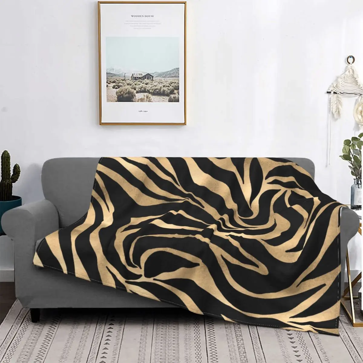 3D Printed Elegant Metallic Gold Zebra Black Print Plush Blanket Animal Skin Texture Custom Home Blanket
3D Printed Elegant Metallic Gold Zebra Black Print Plush Blanket Animal Skin Texture Custom Home Blanket