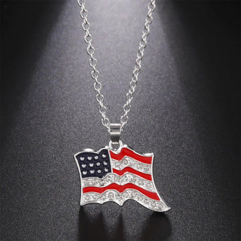EUEAVAN The United States of Countries Flag Necklace Crystal Zircon US National Star Spangled Necklaces for Women Men Jewelry
EUEAVAN The United States of Countries Flag Necklace Crystal Zircon US National Star Spangled Necklaces for Women Men Jewelry