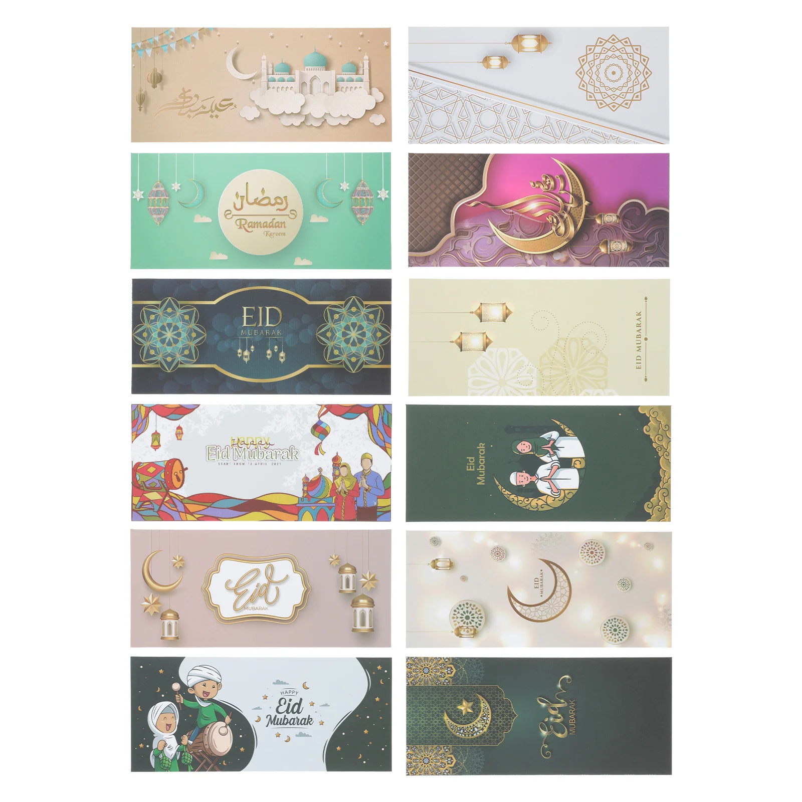 

Eid Mubarak конверты поздравительные открытки: 12 шт. Рамадана бумага конверты из крафт-бумаги бумажные праздничные поздравительные открытки конверты для благословения