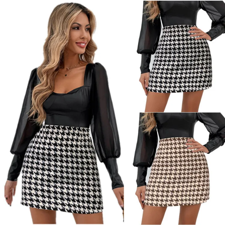 Fashion Women's Skirt Woolen Plaid High Waist Slim Buttocks Short Mini Woman Skirts Black Beige
Fashion Women's Skirt Woolen Plaid High Waist Slim Buttocks Short Mini Woman Skirts Black Beige