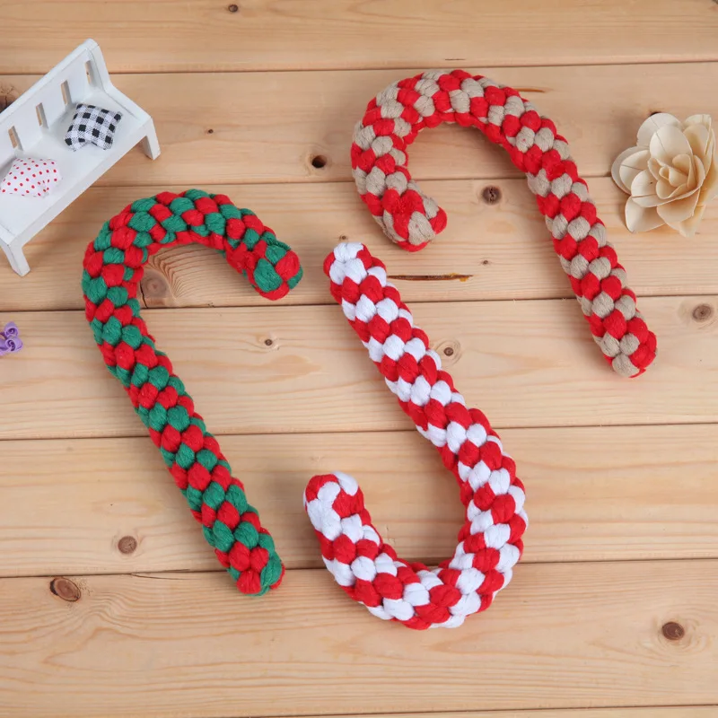 Random Color Cotton rope crutch Christmas Series Pet Dog Toys Bomei Puppy Chew Interactive Tooth Clean For Dog Cats Having Fun
Random Color Cotton rope crutch Christmas Series Pet Dog Toys Bomei Puppy Chew Interactive Tooth Clean For Dog Cats Having Fun