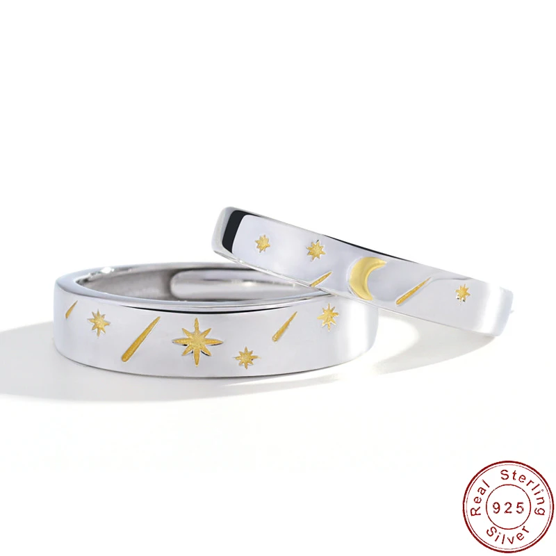 Authentic Original S925 Sterling Silver Enamel Sun Moon Star Couple Open Ring For Women Men Birthday Gift Jewelry
Authentic Original S925 Sterling Silver Enamel Sun Moon Star Couple Open Ring For Women Men Birthday Gift Jewelry