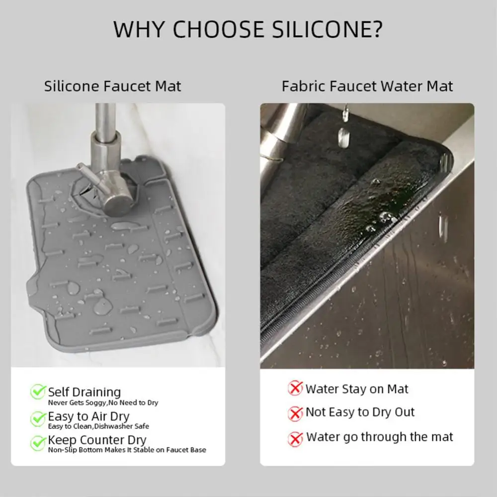 Household Storage Drying Sink Guard Silicone Faucet Mat Quick Drying Diversion Port Design Kitchen Accessories
Household Storage Drying Sink Guard Silicone Faucet Mat Quick Drying Diversion Port Design Kitchen Accessories