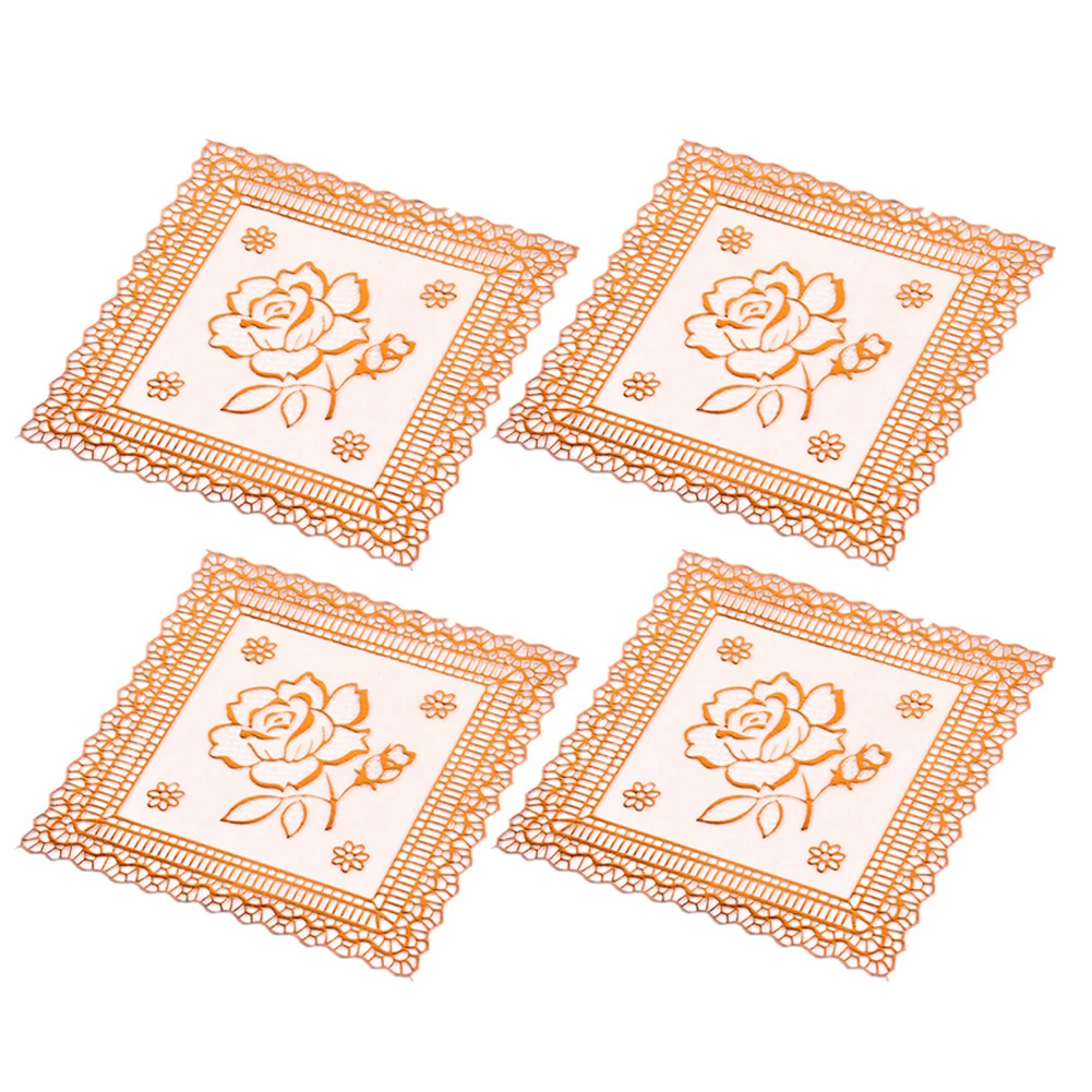4Pcs PVC Table Mat European Insulation Heat Non-slip Coffee Tea Table Mat Drink Cup Coaster Hollow Placemat 12x12cm
4Pcs PVC Table Mat European Insulation Heat Non-slip Coffee Tea Table Mat Drink Cup Coaster Hollow Placemat 12x12cm