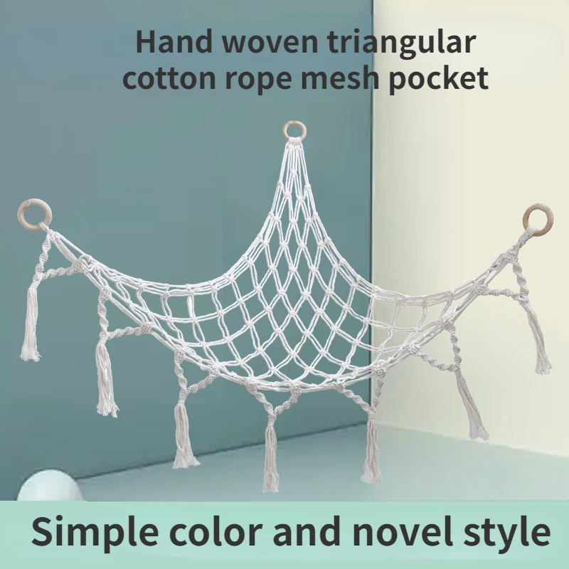 Toy Decoration Nordic Style Hand Woven Cotton Rope Wall Corner Hanging Decorative Cotton Mesh Pocket
Toy Decoration Nordic Style Hand Woven Cotton Rope Wall Corner Hanging Decorative Cotton Mesh Pocket